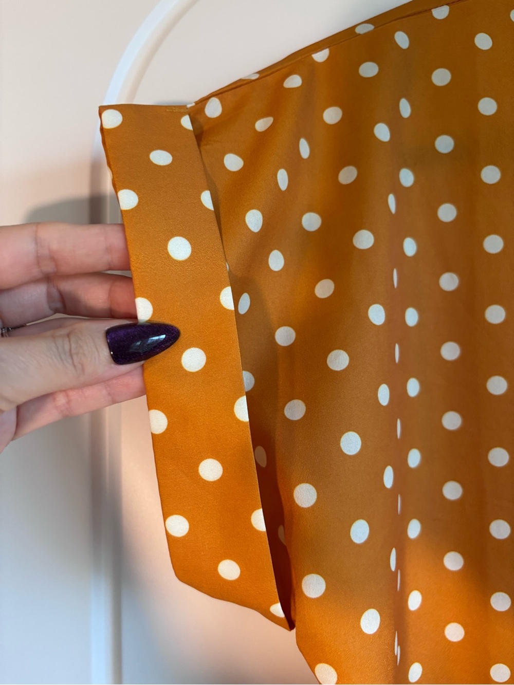 SHEIN Orange Polka Dot Satin Camisole